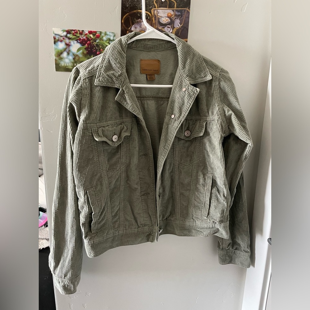 American Eagle Green Corduroy Jacket